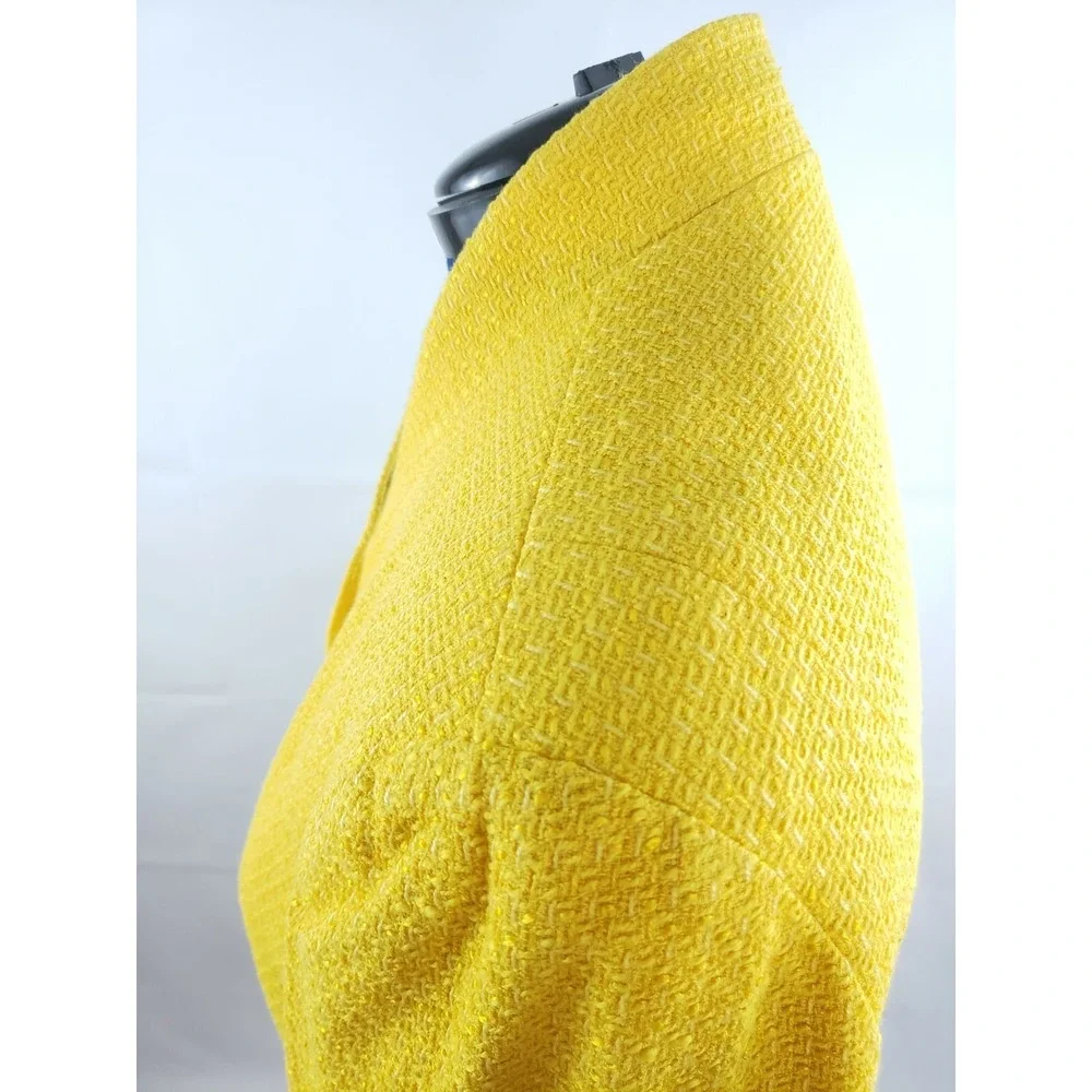 NWT Bergamo By EBI women's‎ Lined Yellow Tweed Jacket size 18 V37
